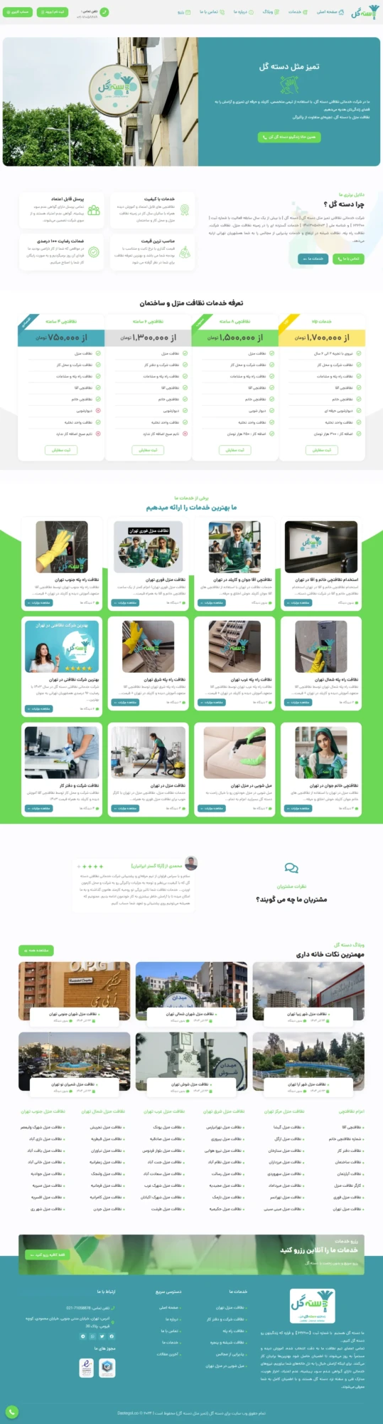 نمونه طراحی سایت نظافتی